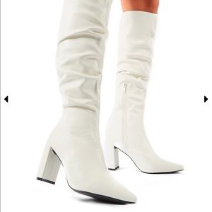 Knee High White Boots